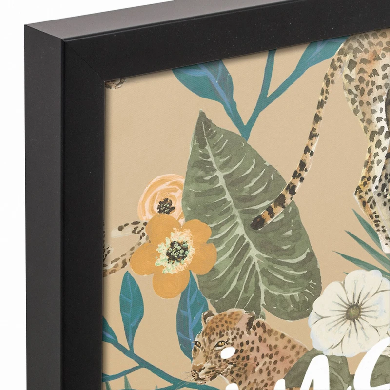 Just Chill Tropical Cheetah Black Framed Canvas Art