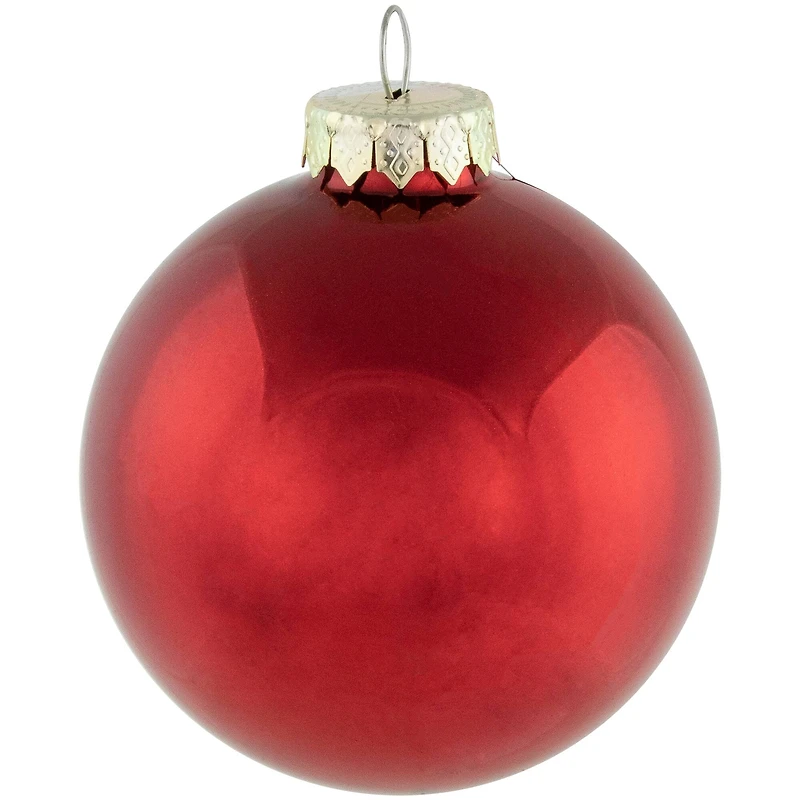 72ct. 2 Finish Red Glass Ball Ornaments