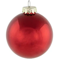 72ct. 2 Finish Red Glass Ball Ornaments