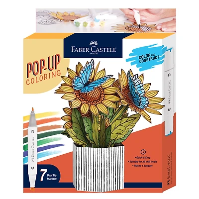 Faber-Castell® Pop Up Coloring Sunflowers & Butterflies Bouquet Kit