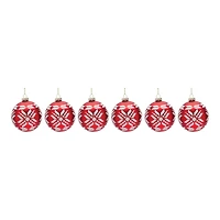 6ct. Nordic Snowflake Glass Ball Ornament