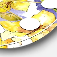 Designart 'Retro Handdrawn Poppies V Mid-Century Modern Wall Clock