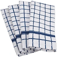 DII® Blue Windowpane Terry Dishtowel, 4ct.