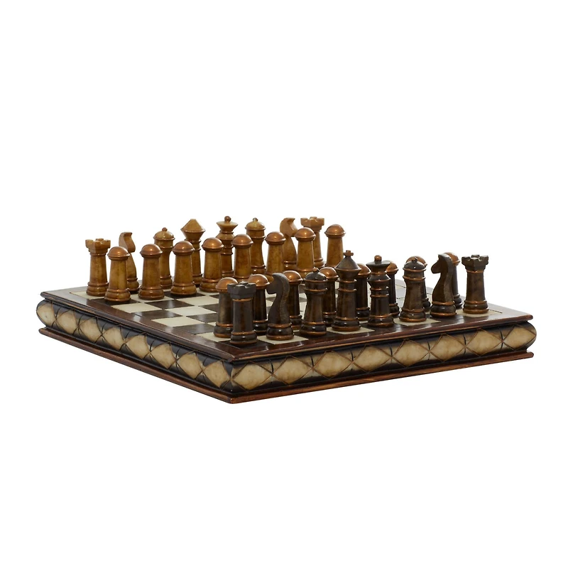 Dark Brown Traditional Chess Game Set