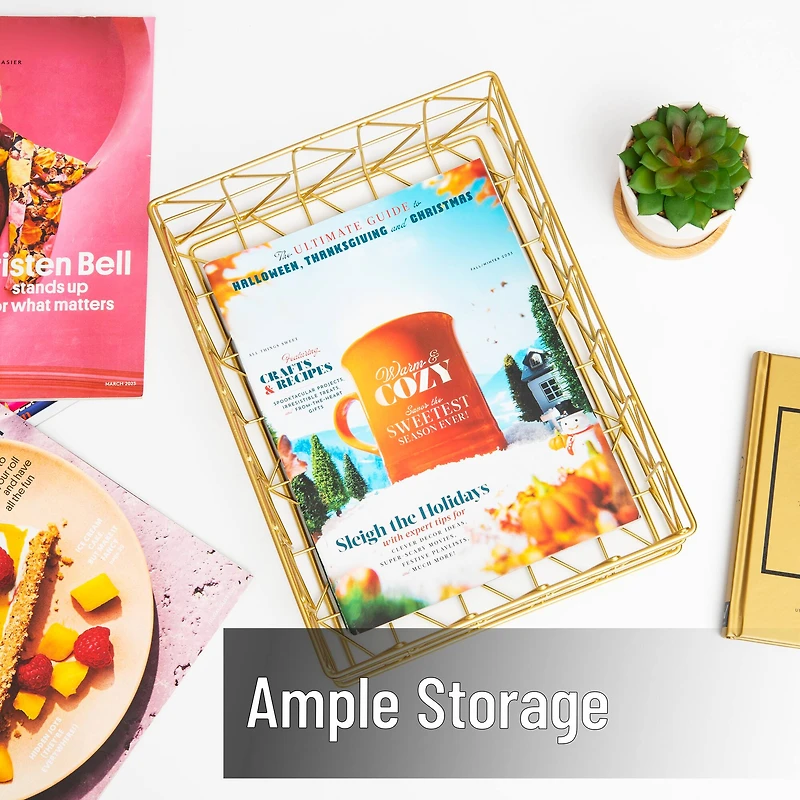 Mind Reader Document Organizer, Desktop Organizer, File Storage, Modern, Office, Metal, Gold