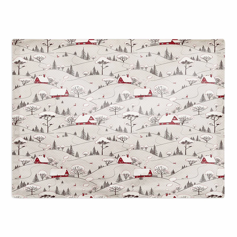 Snowy Village 18x14 Cotton Twill Placemat