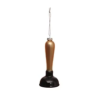 5.25" Black & Gold Plunger Glass Ornament by Ashland®