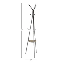 72" Gray Metal Modern Coat Rack