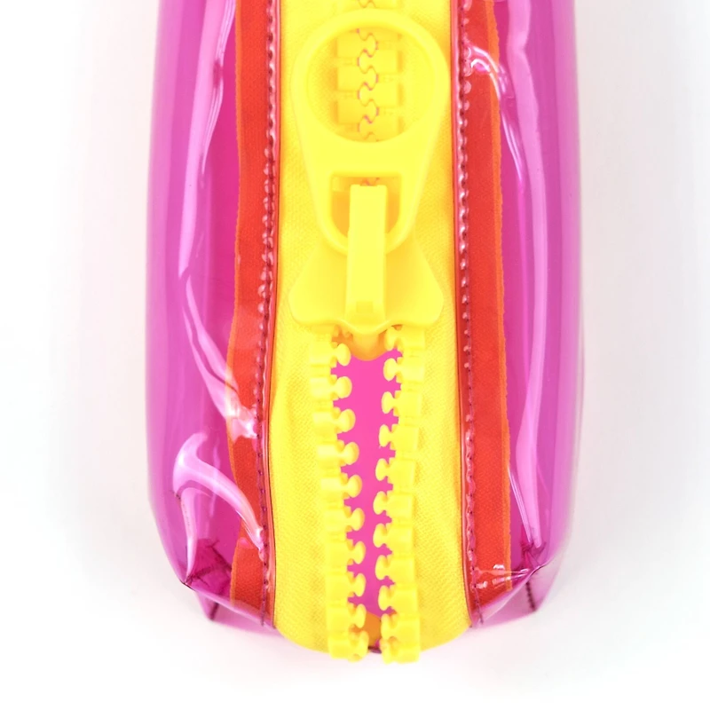 Everything Mary Pink & Yellow Transparent Zipper Pouch