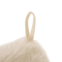 Glitzhome® 21" White Plush Christmas Stocking
