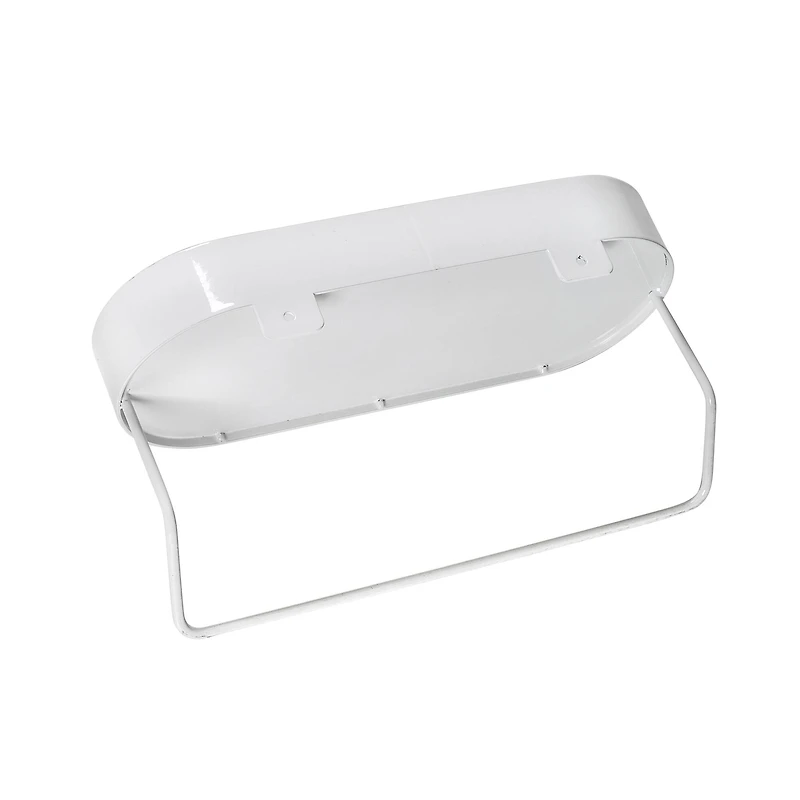 Honey Can Do White Wall Mounted Bathroom Shelf with Towel Bar & Oval Top Tray