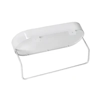 Honey Can Do White Wall Mounted Bathroom Shelf with Towel Bar & Oval Top Tray