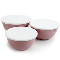 Gibson Home® Plaza Cafe Lavender 3-Piece Stackable Nesting Mixing Bowl Set with Lids