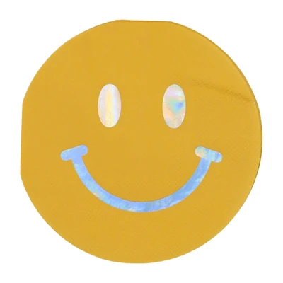 Yellow Smiley Face Beverage Napkins, 20ct. by Celebrate It™
