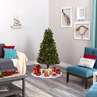 5ft. Pre-Lit Rocky Mountain Spruce Artificial Christmas Tree, Clear LED Lights