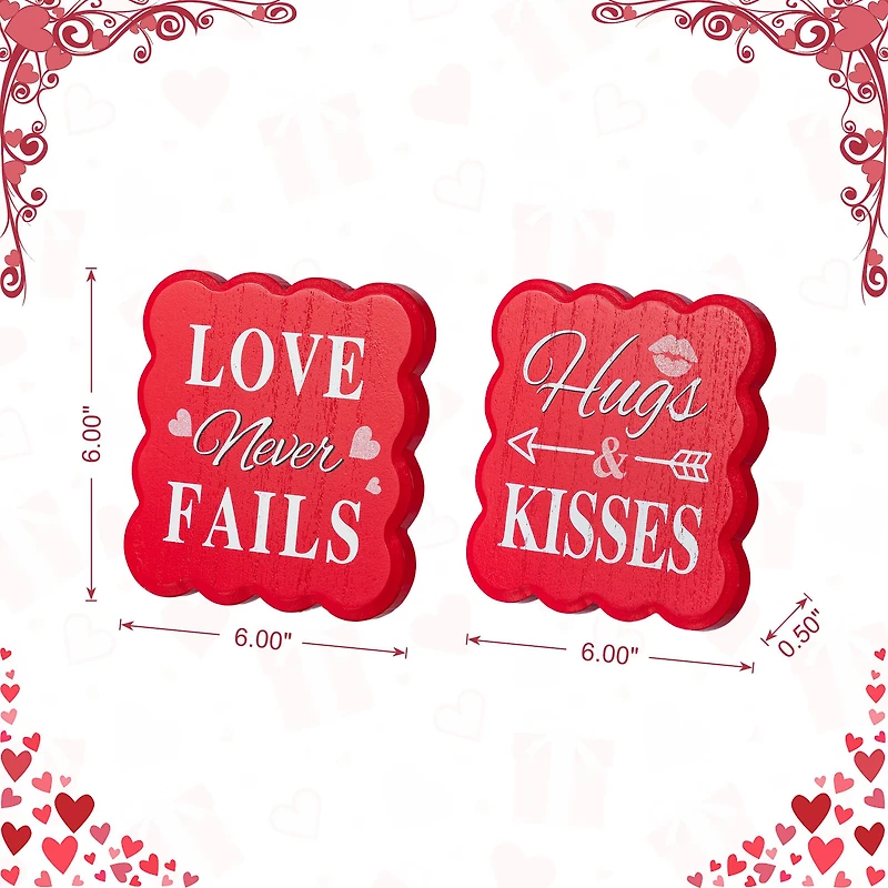 Glitzhome® 6" Valentine's Wooden Table Decor Set