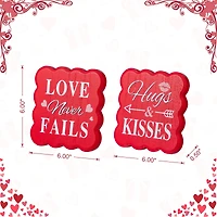 Glitzhome® 6" Valentine's Wooden Table Decor Set