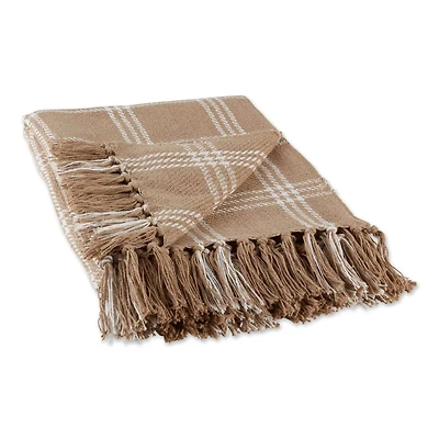 DII® Stone & Off White Modern Farmhouse Plaid Throw