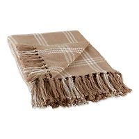 DII® Stone & Off White Modern Farmhouse Plaid Throw