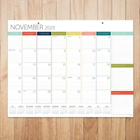 TF Publishing 2023 - 2024 Rainbow Blocks Large Desk Pad Monthly Blotter Calendar