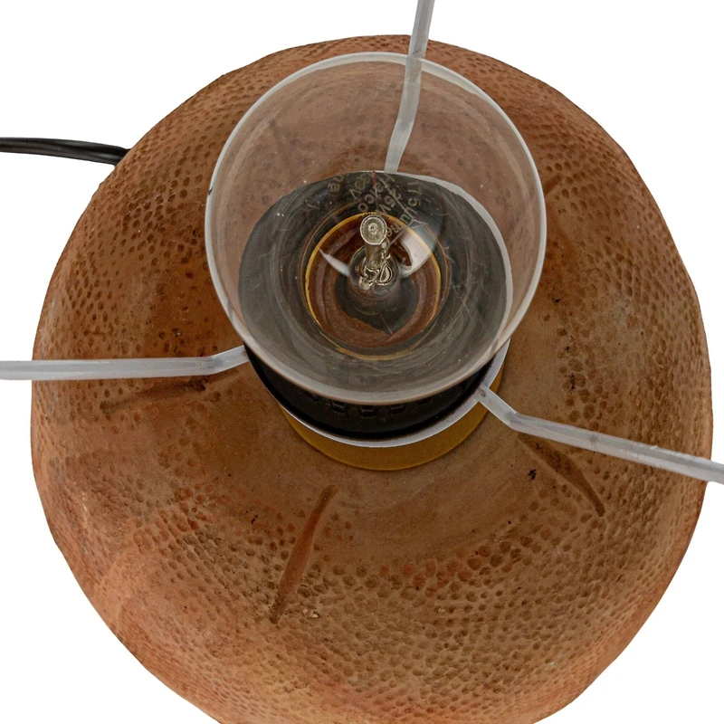 Hello Honey® 16" Natural Terra Cotta Table Lamp with Cotton Shade