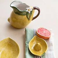 Hello Honey® 6.25" Sunny Orchard Stoneware Lemon Pitcher
