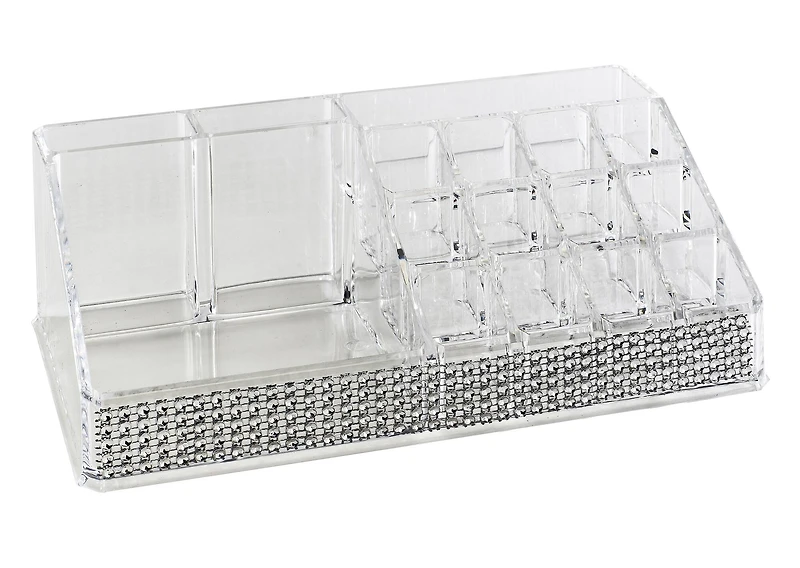 Laura Ashley 16 Section Cosmetic & Jewelry Holder in Pave Diamond Design