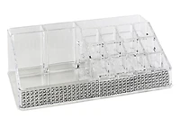 Laura Ashley 16 Section Cosmetic & Jewelry Holder in Pave Diamond Design
