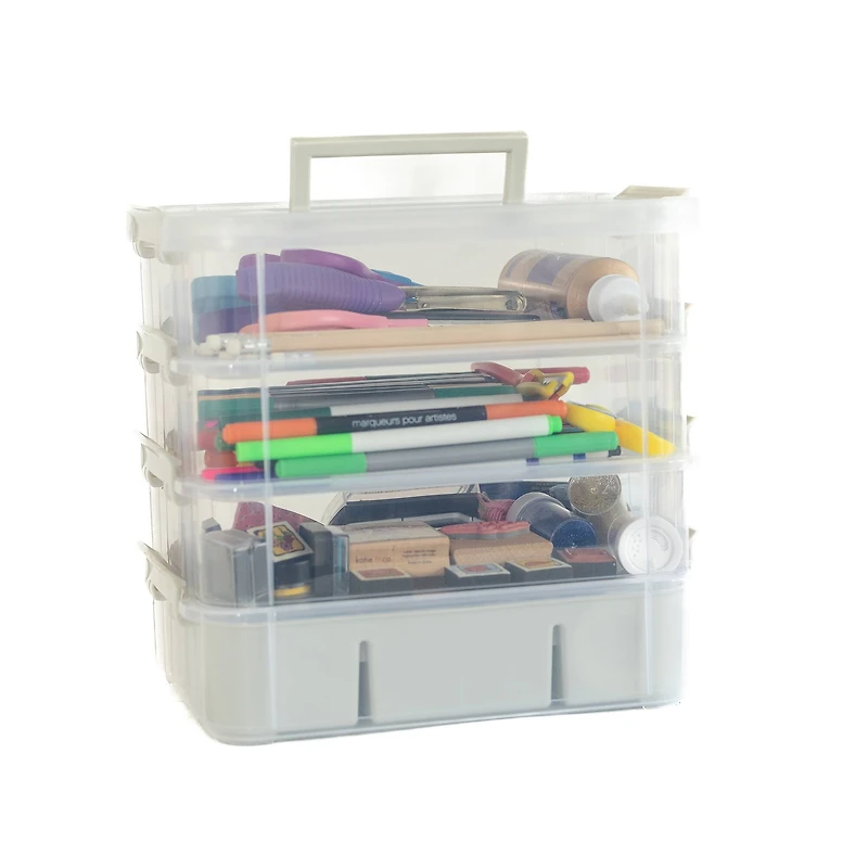Everything Mary Four Tray Plastic Storage Organizer