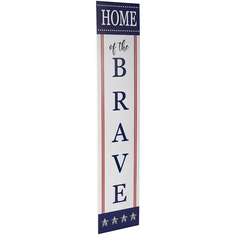 36" Home of the Brave Patriotic Wood Wall Sign