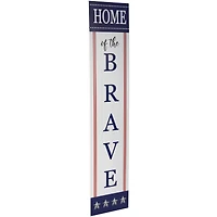 36" Home of the Brave Patriotic Wood Wall Sign