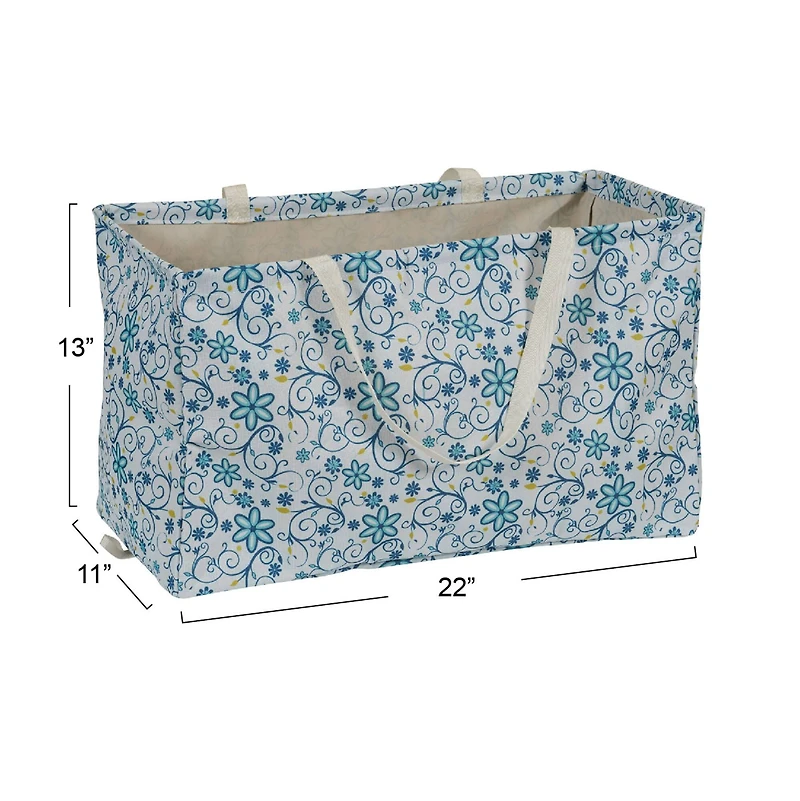 Household Essentials Krush® Blue Floral Canvas Tote