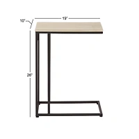 Black Iron & Wood Contemporary Accent Table