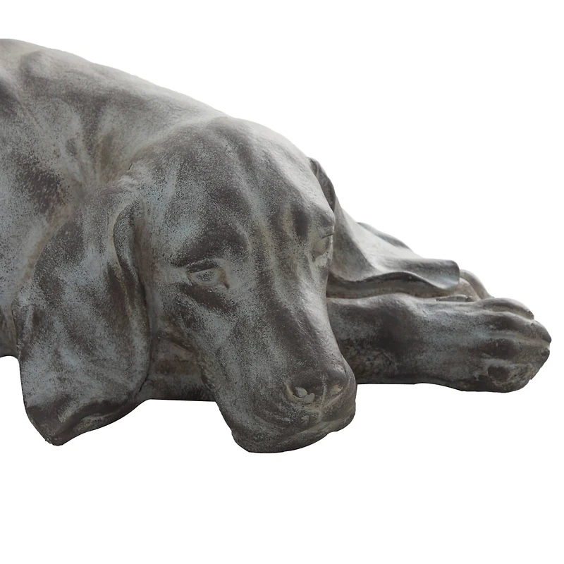 Dark Grey Modern farmhouse Dog Garden Sculpture, 23" x 13" x 6"