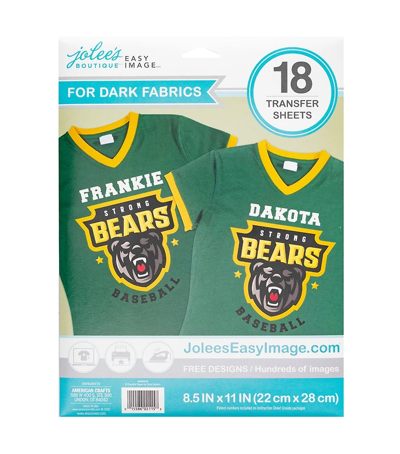 Jolee's Boutique® Easy Image® Dark Fabric Transfer Sheets, 18ct.