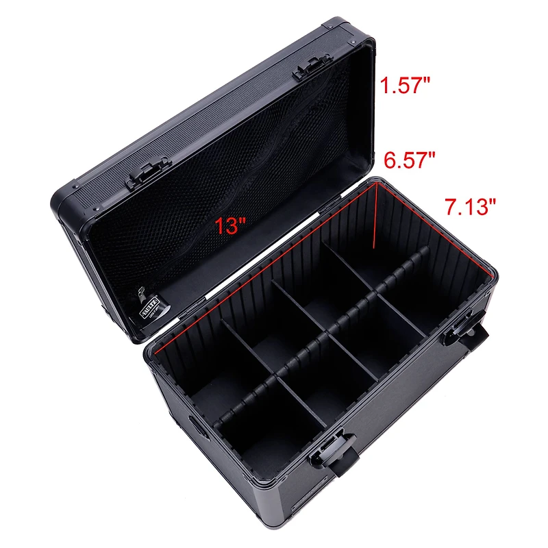 Vaultz Black Tactical Divided Storage Box