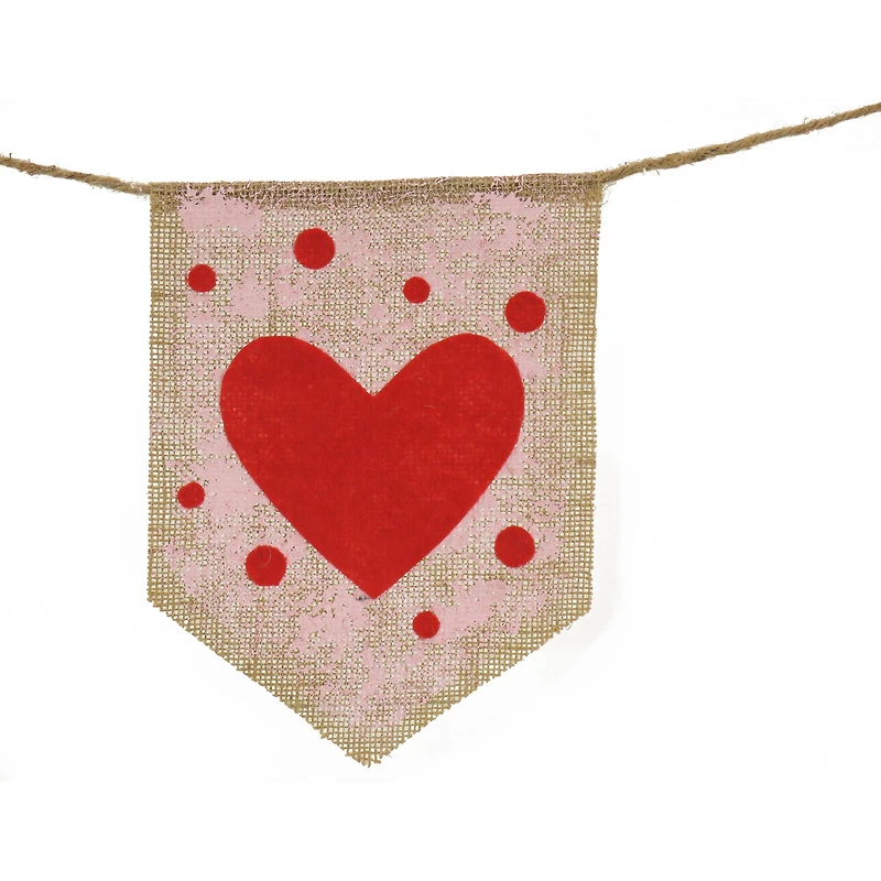 6ft. Red Hearts & Dots Valentine's Day Jute Garland