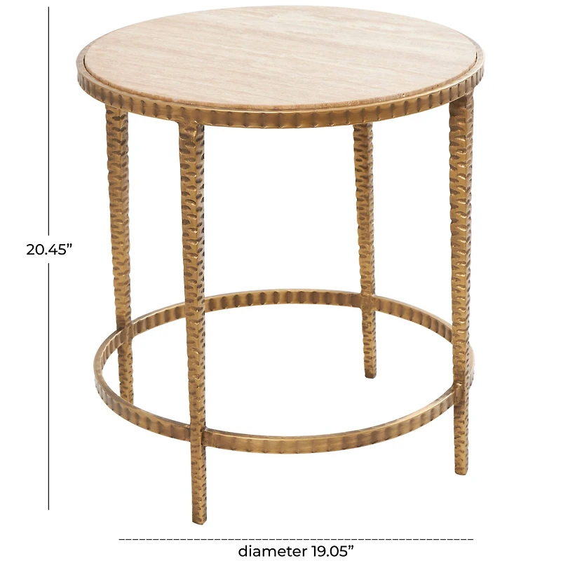 20" Gold Metal Accent Table