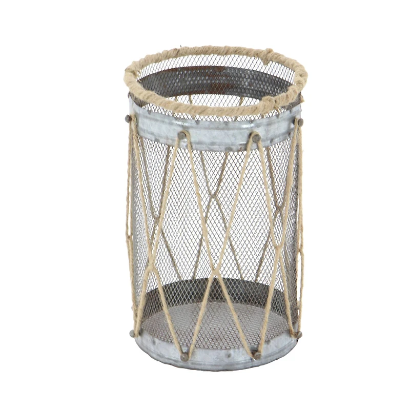 Set of 3" Silver Metal Rustic Lantern, 11", 9", 8"