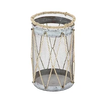 Set of 3" Silver Metal Rustic Lantern, 11", 9", 8"