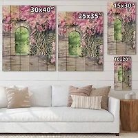 Designart - Blossoming Wisteria Garden Over The Wall