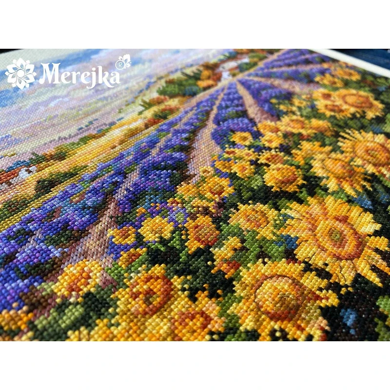 Merejka Fields of Lavender & Sunflowers Counted Cross Stitch Kit