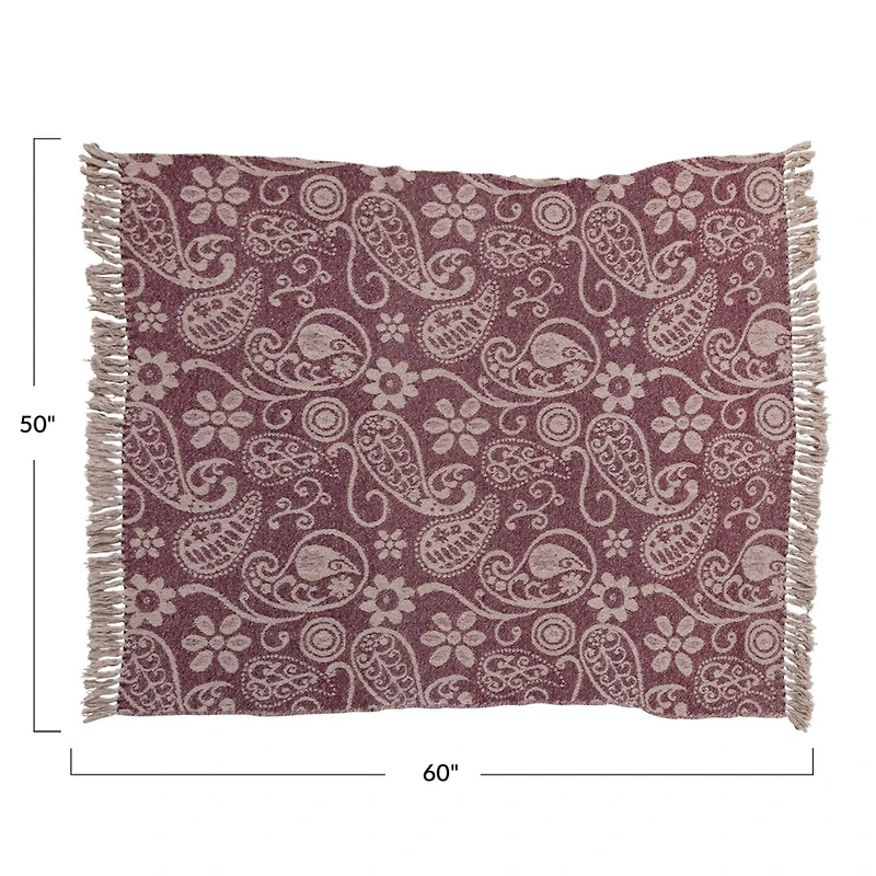 Hello Honey® Paisley Pattern Recycled Cotton Throw Blanket
