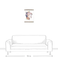 Portrait Drawing Rework Teak Hanging Canvas