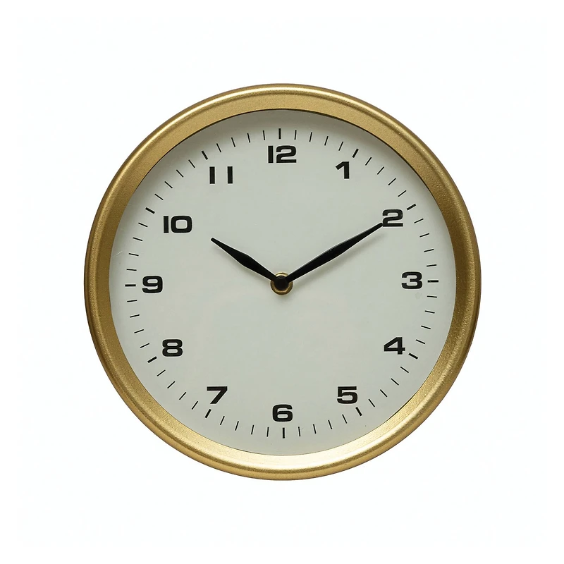 Hello Honey® 10" Brass Finish Metal Table Clock