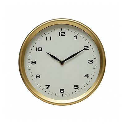 Hello Honey® 10" Brass Finish Metal Table Clock