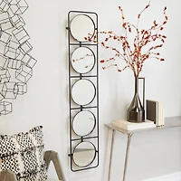 Black Modern Wall Mirror, 12" x 3" x 58"