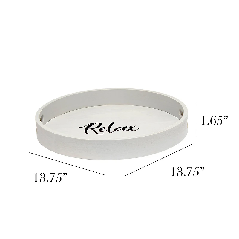 Elegant Designs™ 13.8" Round Relax Serving Tray with Handles