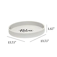 Elegant Designs™ 13.8" Round Relax Serving Tray with Handles