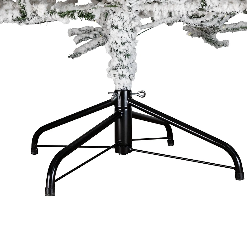 6.5ft. Pre-Lit Medium IPT Artificial Flocked Garden Christmas Tree, Warm White LED Lights